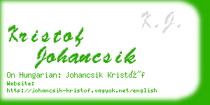 kristof johancsik business card